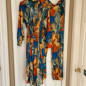 Vibrant Blue and Orange Dress
